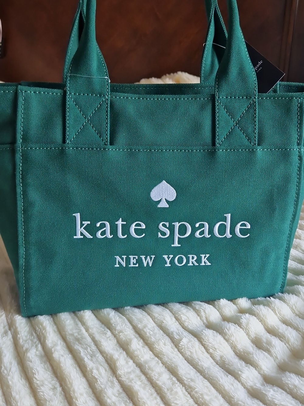 kate spade Large  Green Canvas Tote Bag